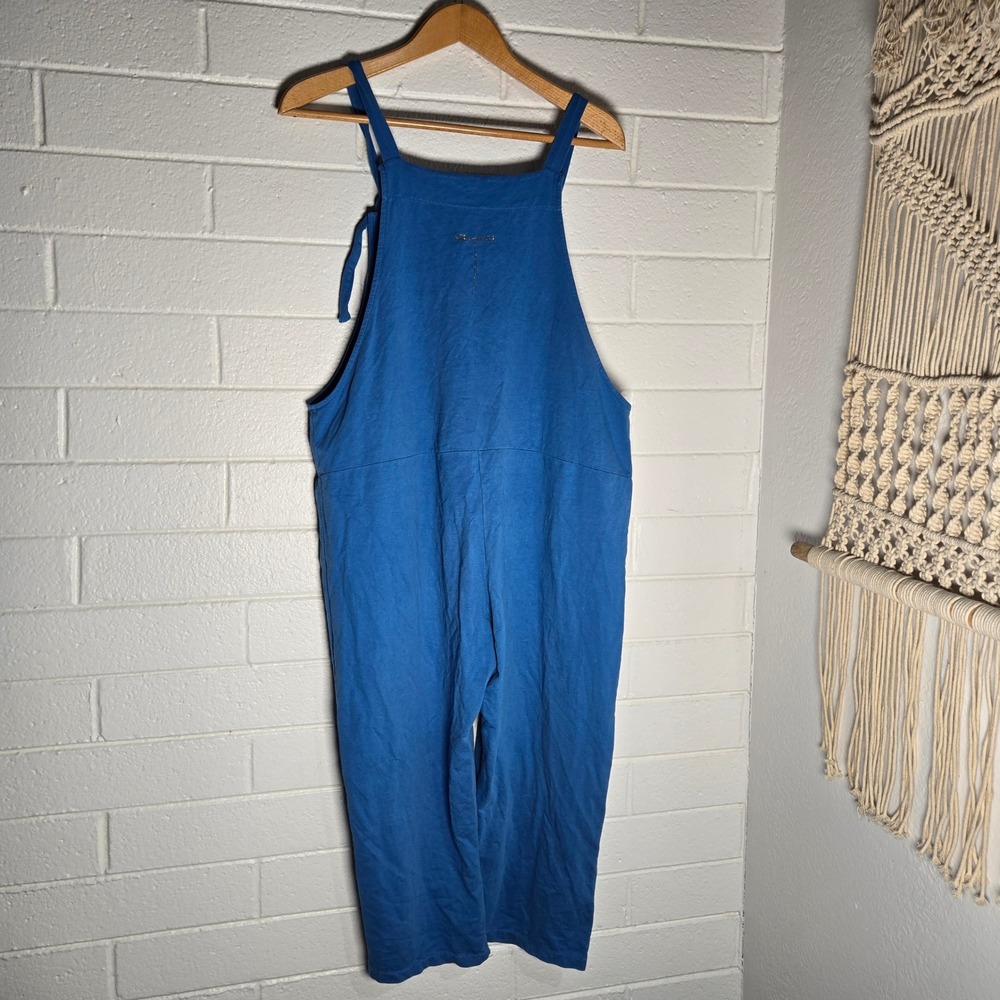 Cotton Wide Leg Overalls Jumpsuit XL Relaxed Boho Granola Dragonfly Hippie - Picture 3 of 10